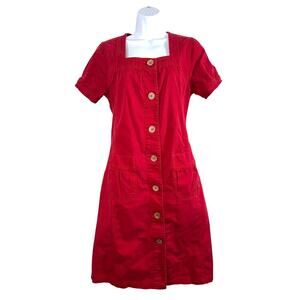 True Vintage 90s Vicki Wayne Red Denim Dress Size Small